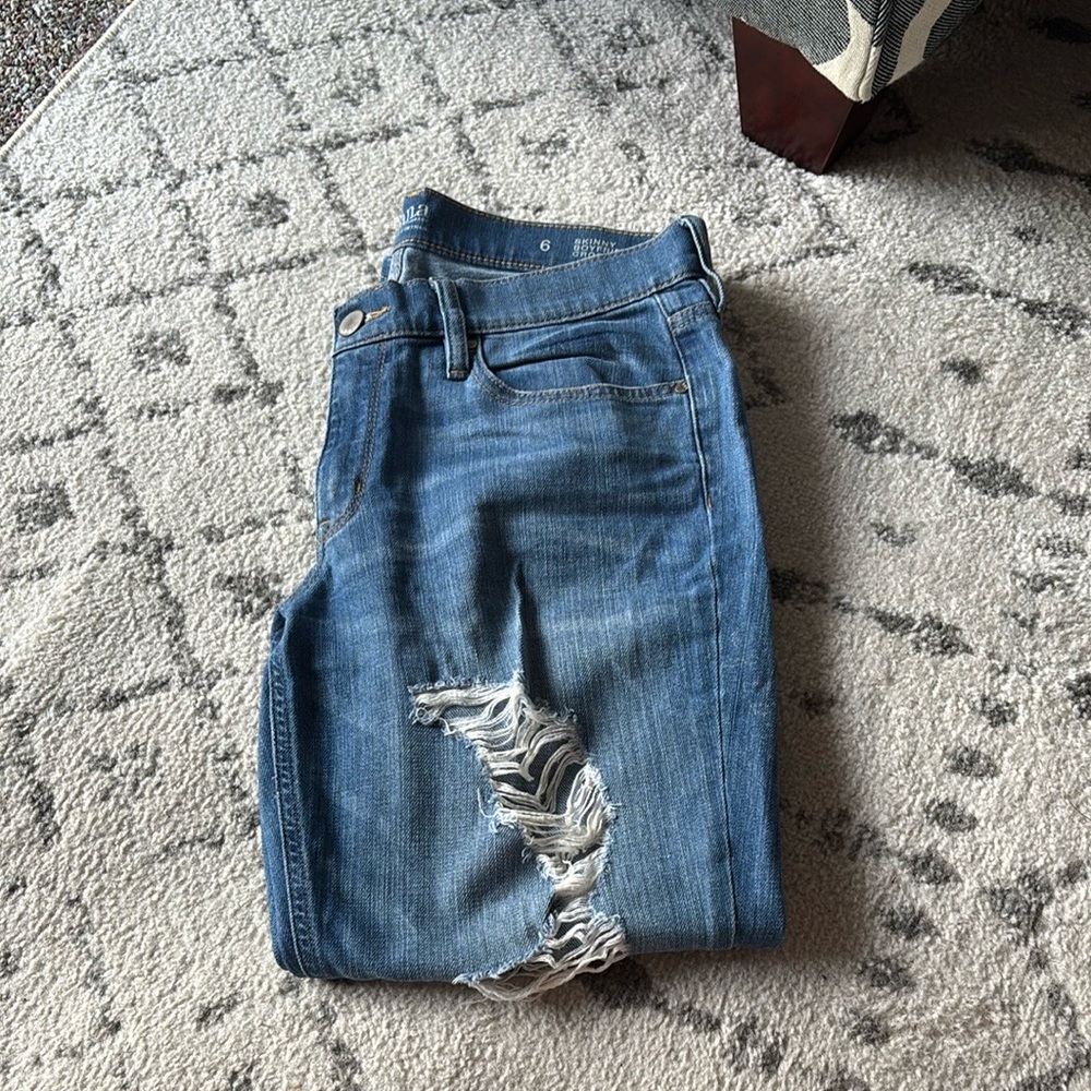 a.n.a Blue Boyfriend Distressed Jeans